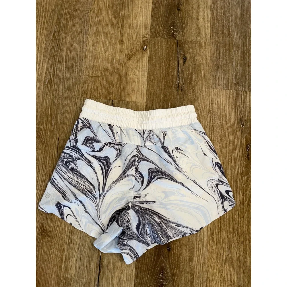 Athleta All Activity Shorts XXS Blue Black Marble Swirl Print Athletic‎ Running
